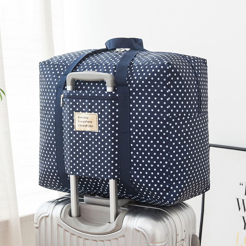 Travel Storage Bag Oxford Cube Waterproof Deep Blue Wave point Medium 42X32X17cm