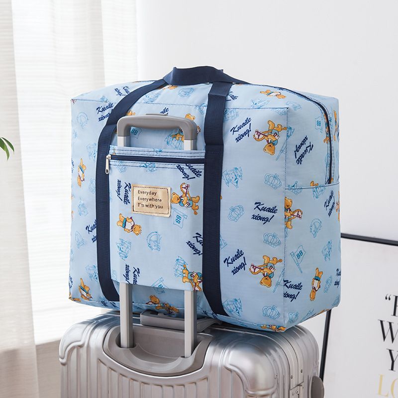 Travel Storage Bag Oxford Cube Waterproof Little Blue Bear Extra Large 58X49X28cm