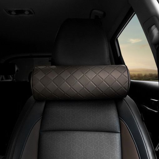 Car Neck Pillow Leather Memory Foam 35cm Korean double-line rhombus neck view 5