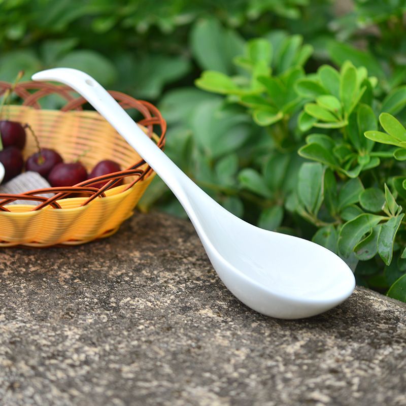 Ceramic Soup Spoon Yo Laifu Large White Phnom Penh Extra Large Soup Spoon view 3