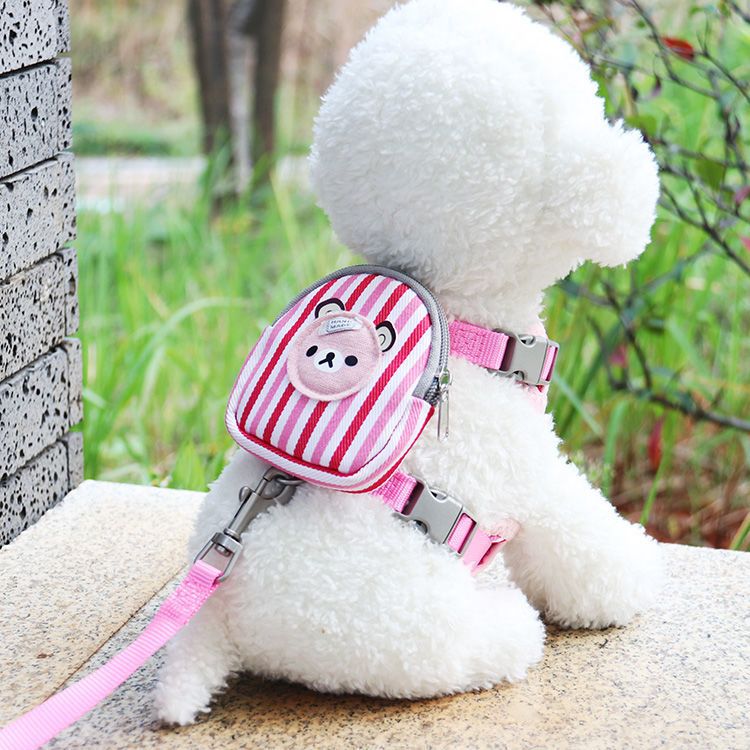 Zichen Nylon Dog Harness Leash w/ Detachable Bag Vest Tianlan 1.0(S code fits view 4