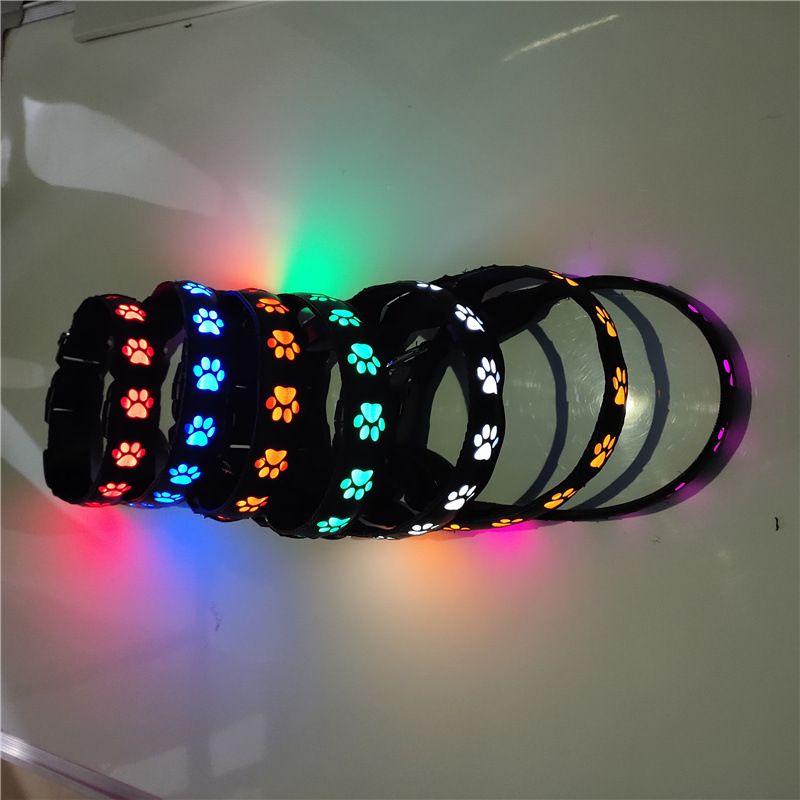 SY LED Rechargeable Nylon Dog Collar Orange L（50-60cm） view 2