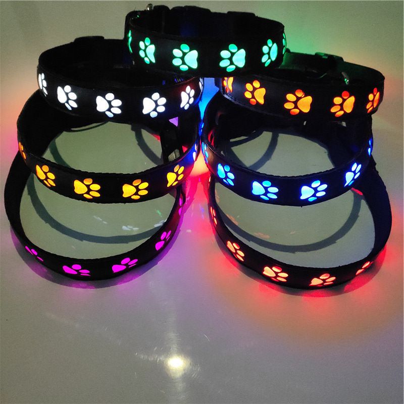 SY LED Rechargeable Nylon Dog Collar Pink Traction rope 1.5m view 3