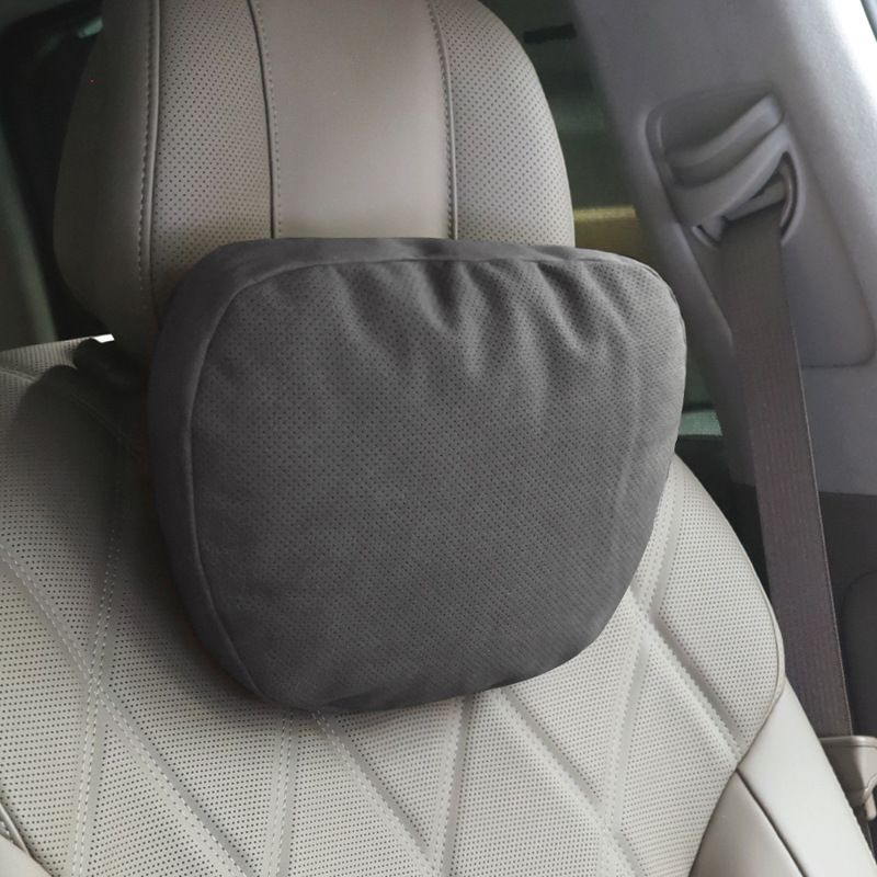 Car Neck Pillow Suede Perforated Universal Perforated orange neck pillow view 2