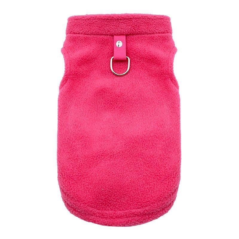 Valley Dog Pet Sweatshirt Pocket Casual Style Fleece Vest Rose L (Bust 46CM — image 1
