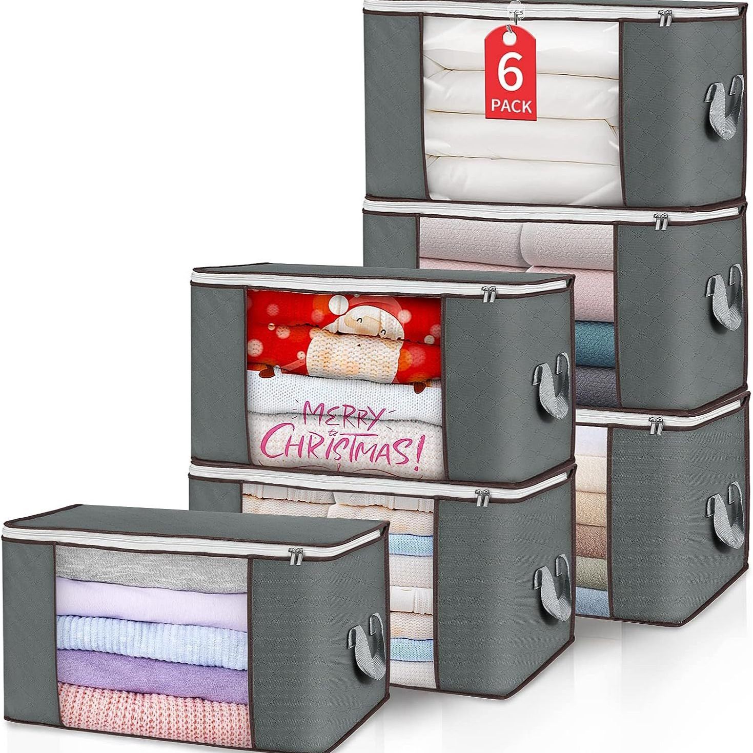 Fortunately Non-woven Quilt Storage Bag Cube 70L Gray 60*40*35cm(90L) view 3