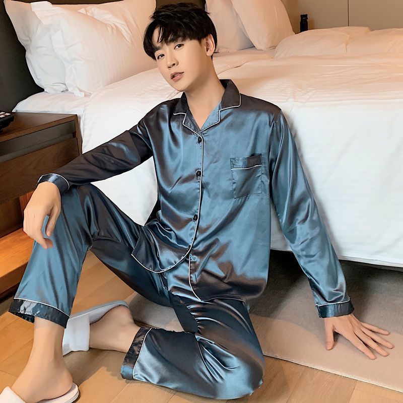 Plus Size Polyester Long Sleeve Sleepwear Trousers... 1290 white Men's XL view 4