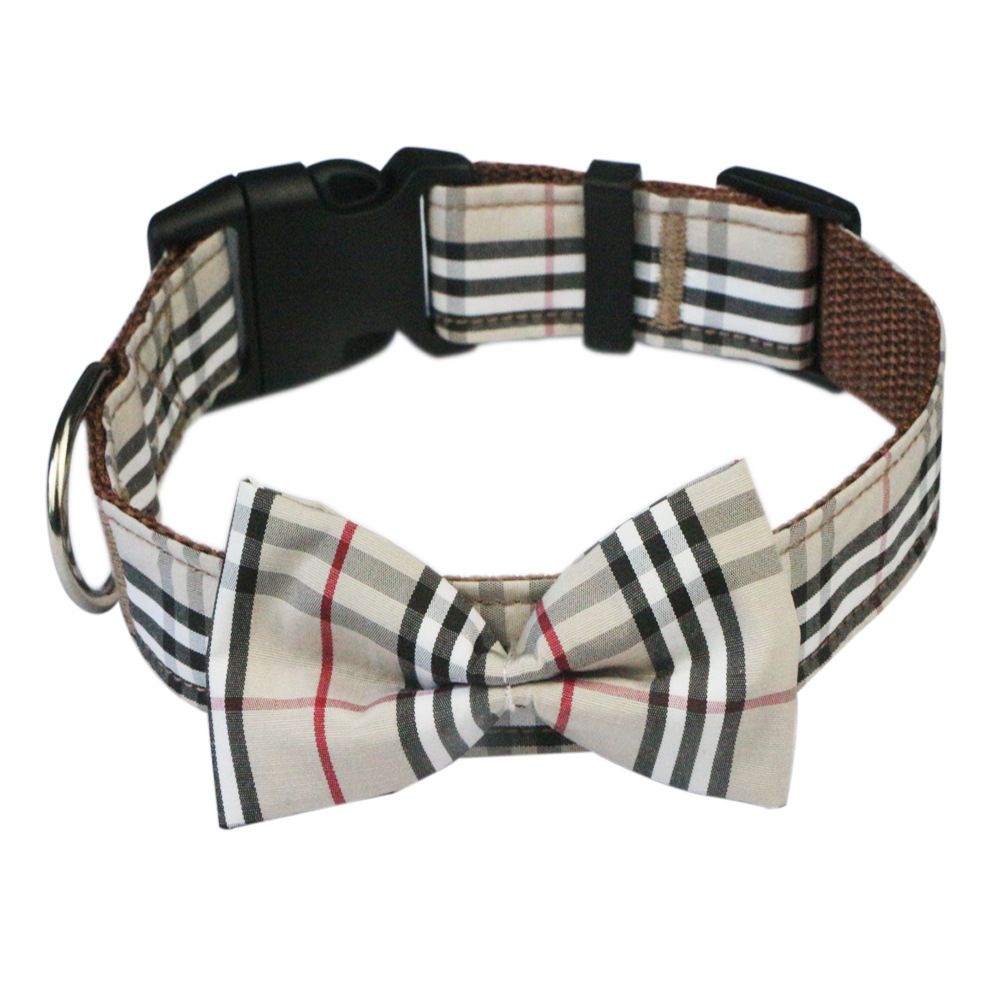 Hapi Dog Collar with Bow and Leash for Small Dogs Cowboy collar + bow M (neck view 2