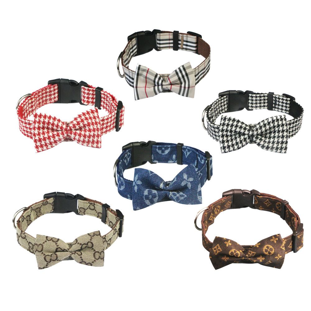 Hapi Dog Collar with Bow and Leash for Small Dogs Cowboy collar + bow M (neck view 6