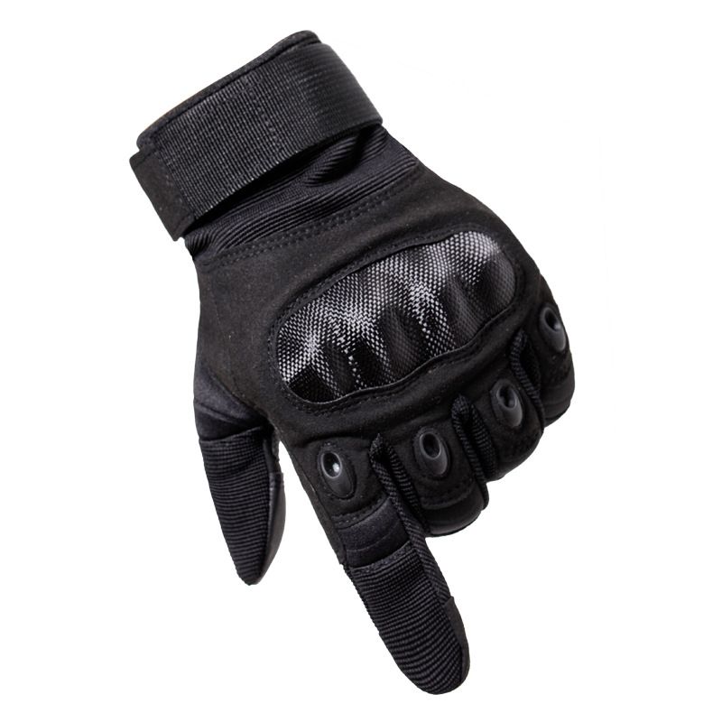 kavntuve Leather Tactical Gloves Full Finger Hard Shell Black M