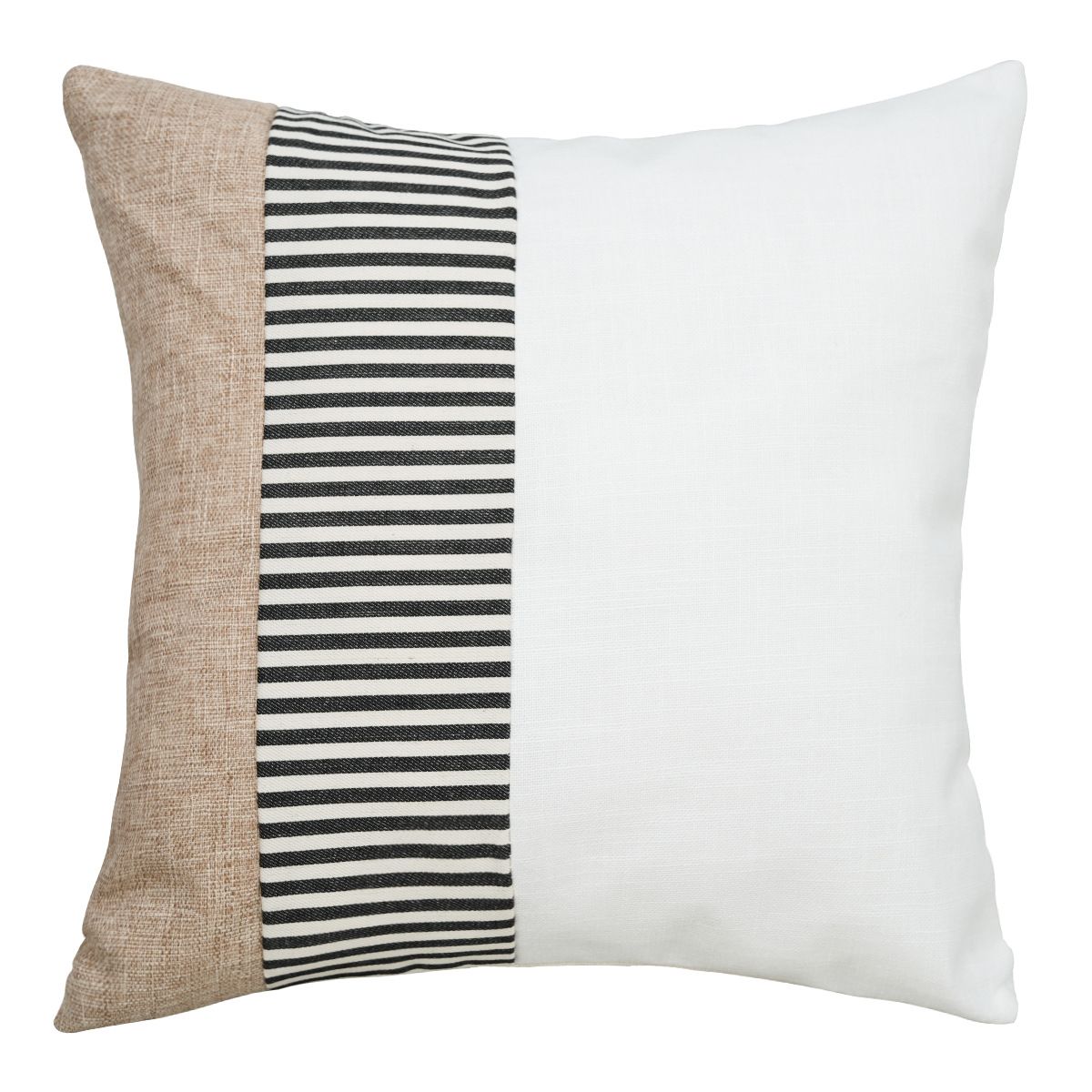 Xiao Weili Linen Pillowcase 45x45cm Striped Three-color stitching 45*45 view 7