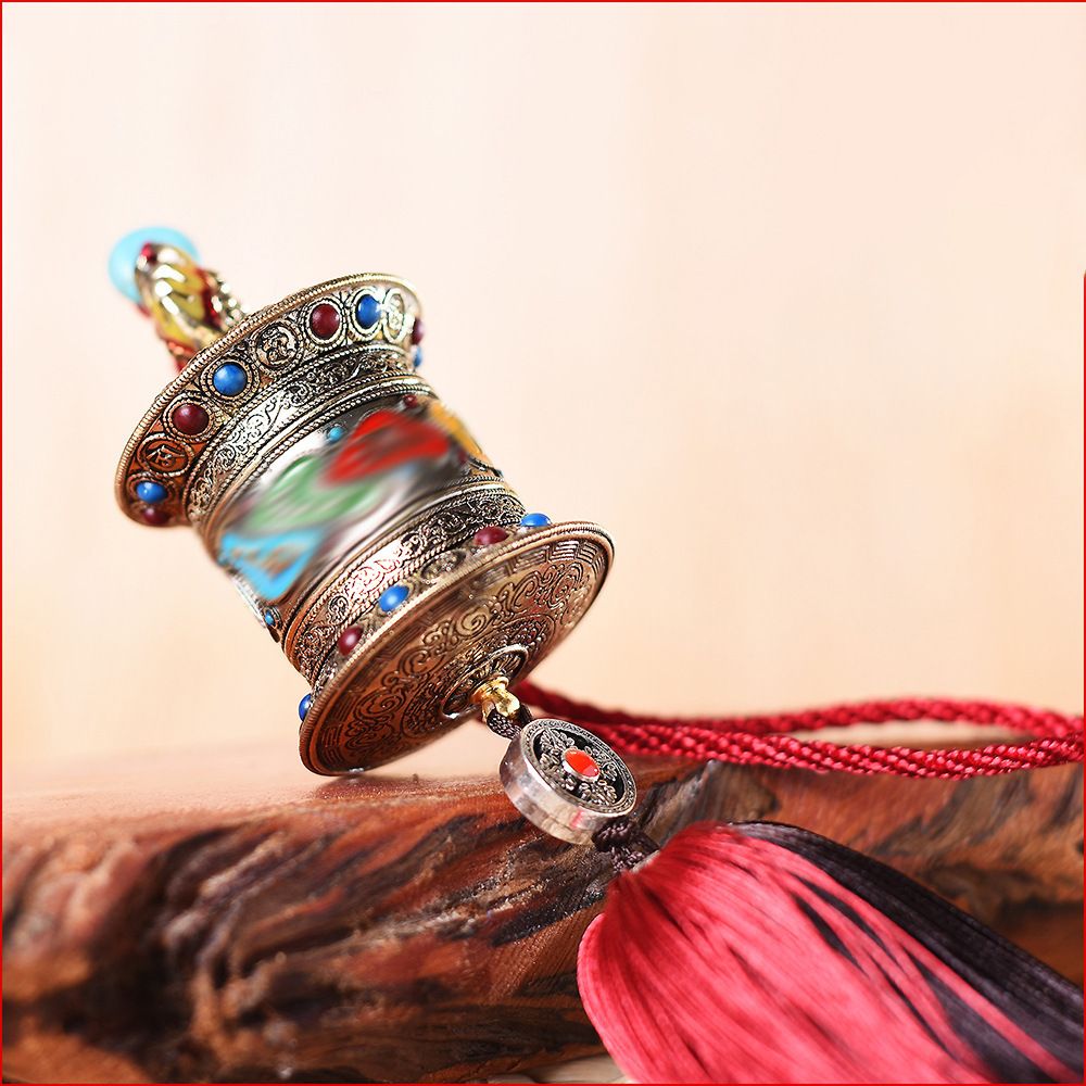 Xiangbaihui Car Prayer Bucket Ornament Alloy GS043 Red Copper view 3