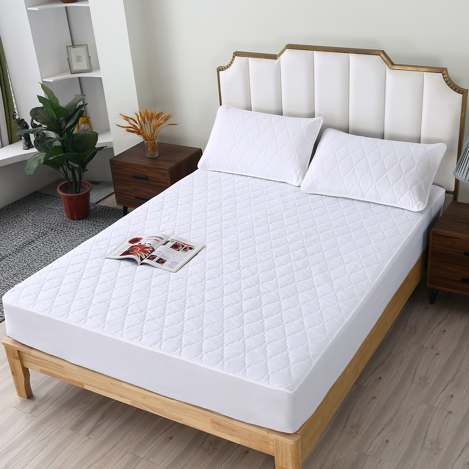 Waterproof Fitted Sheet Rhombus Black 90x200cm Rhombus-White 150 * 200cm unit