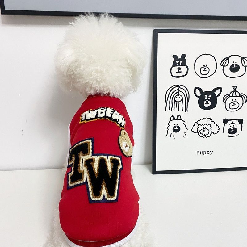 Pet Sweater for Dog and Cat Warm Autumn Winter Clothing Red sweater (slightly — image 1