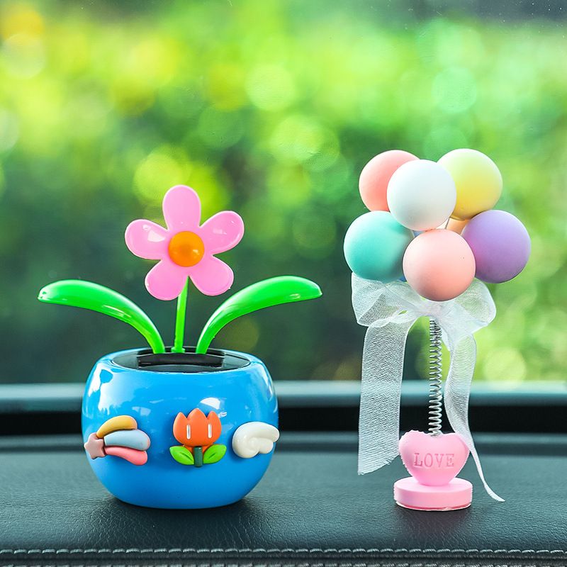 Tang Yi Solar Car Decoration Sunflower Upgraded Sunflower Blue Balloon — image 1