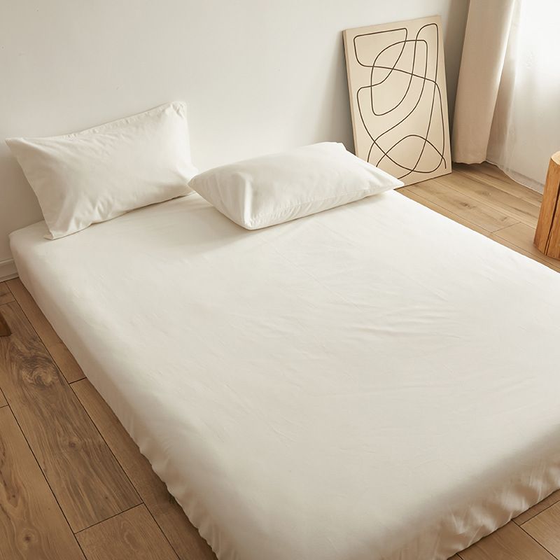 Poem snack Moon Fitted Sheet 100 Cotton Brushed Noble White Fitted Sheet