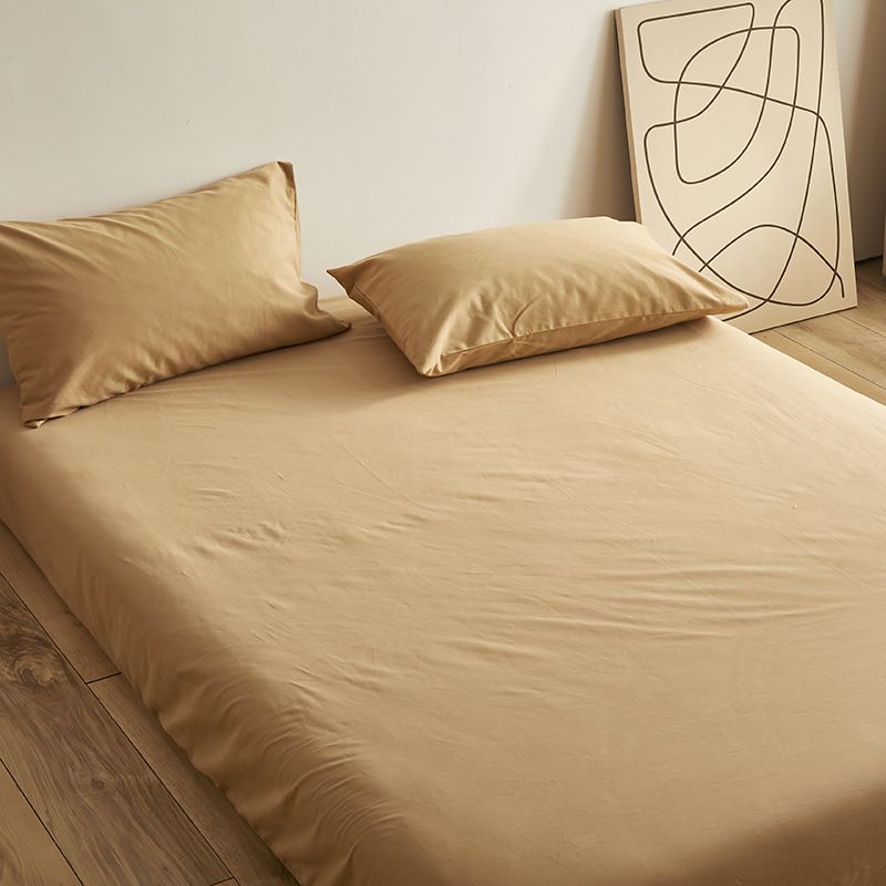 Poem snack Moon Fitted Sheet 100 Cotton Brushed Khaki Fitted Sheet 120*200 * 25cm