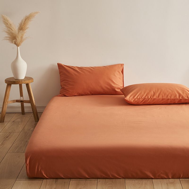 Poem snack Moon Fitted Sheet 100 Cotton Brushed Cream Orange Fitted Sheet