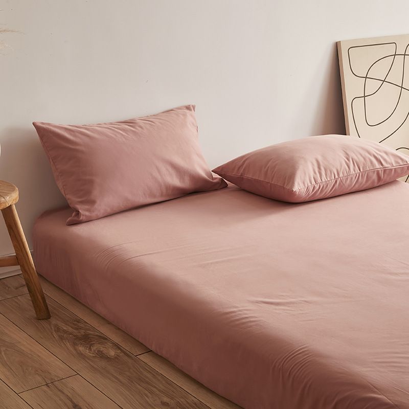 Poem snack Moon Fitted Sheet 100 Cotton Brushed Light cameo Brown Bed sheet