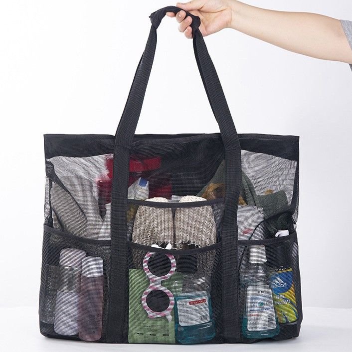 Kiss. Travel Bag PVC 9 Pocket Zipper Large Capacity Black 67*18*47cm