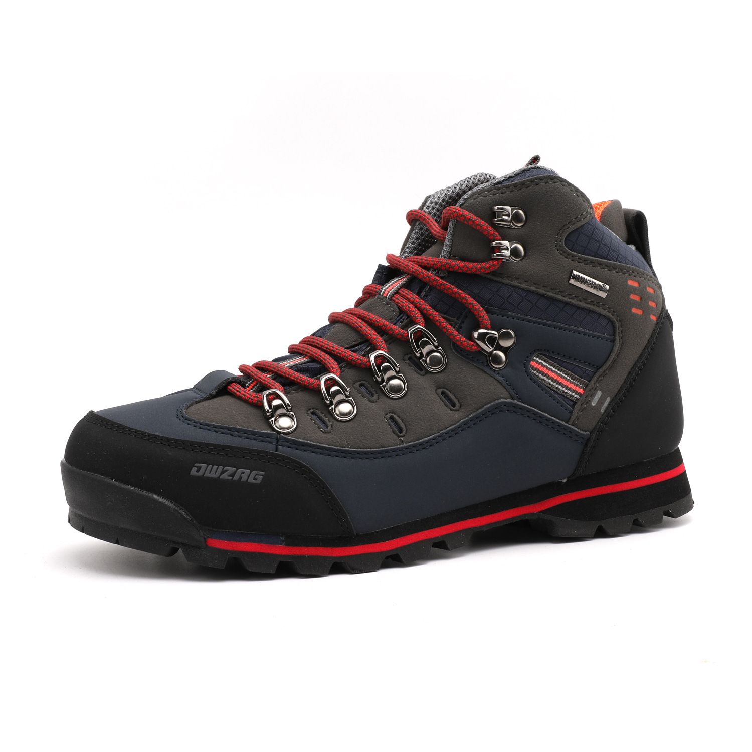 Men Hiking Shoes High Top Waterproof Leather 8037 8037 gray sapphire blue 40 view 2