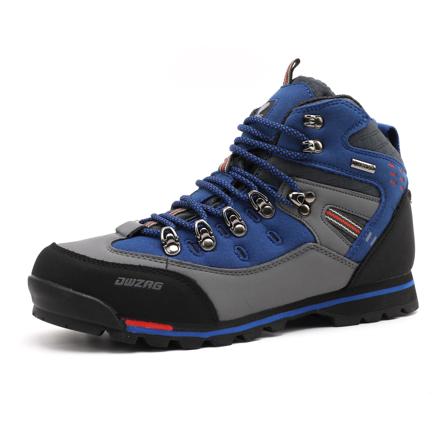 Men Hiking Shoes High Top Waterproof Leather 8037 8037 gray sapphire blue 46 view 3