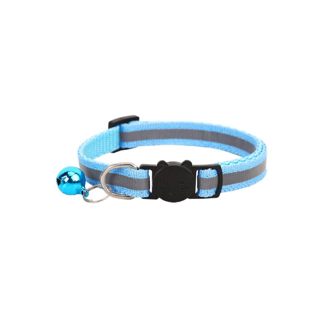 Cat Collar Pei Pet Reflective Safety Buckle Polyester Rose Red Width 1.0CM view 3