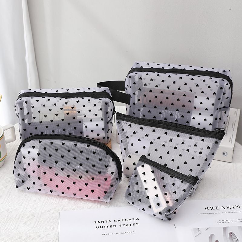 Portable Makeup Bag Large Capacity Travel Cosmetic white semicircle view 4
