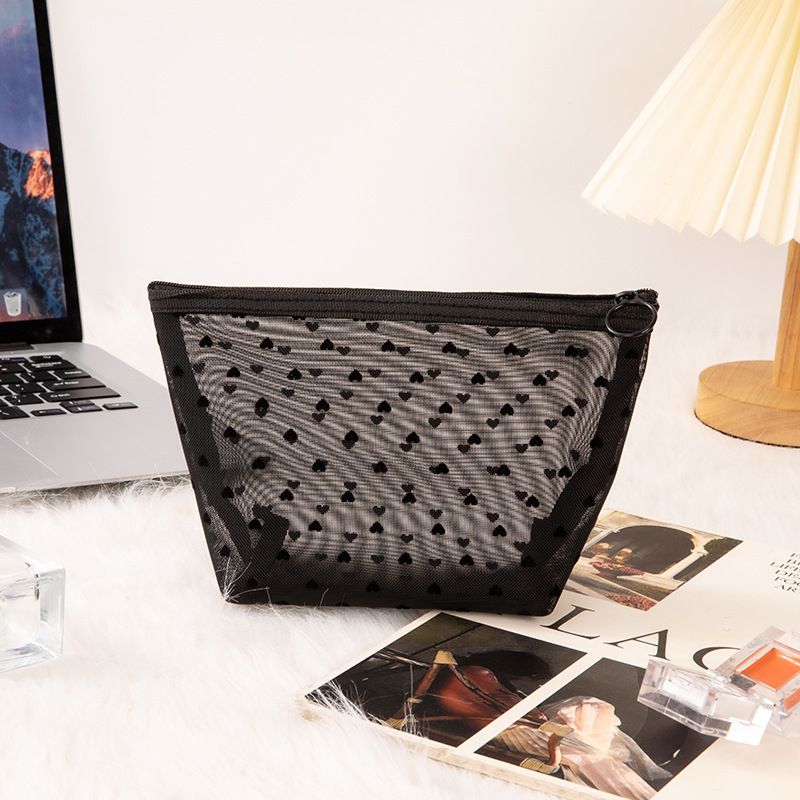 Portable Makeup Bag Large Capacity Travel Cosmetic Black Medium Triangle