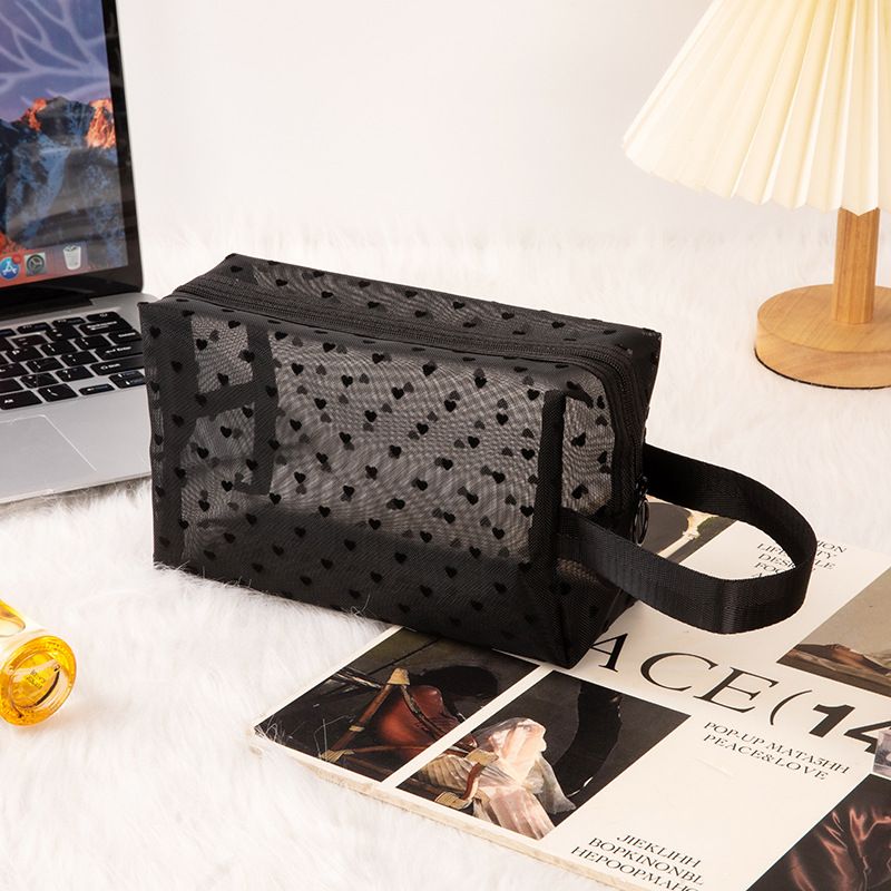 Portable Makeup Bag Large Capacity Travel Cosmetic black octagonal portable