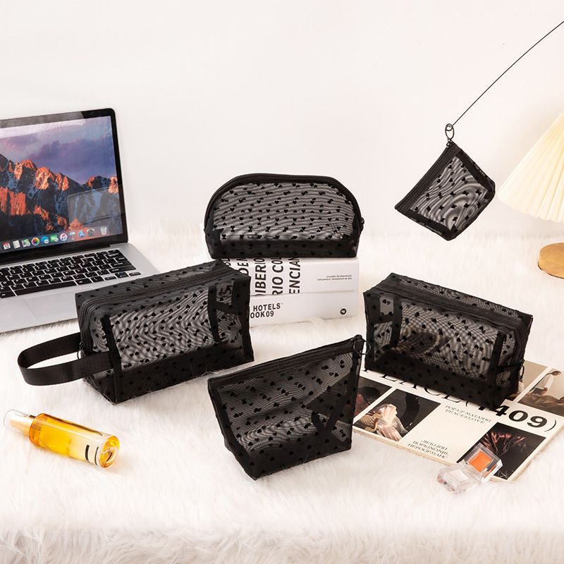 Portable Makeup Bag Large Capacity Travel Cosmetic White Octagonal Medium view 3