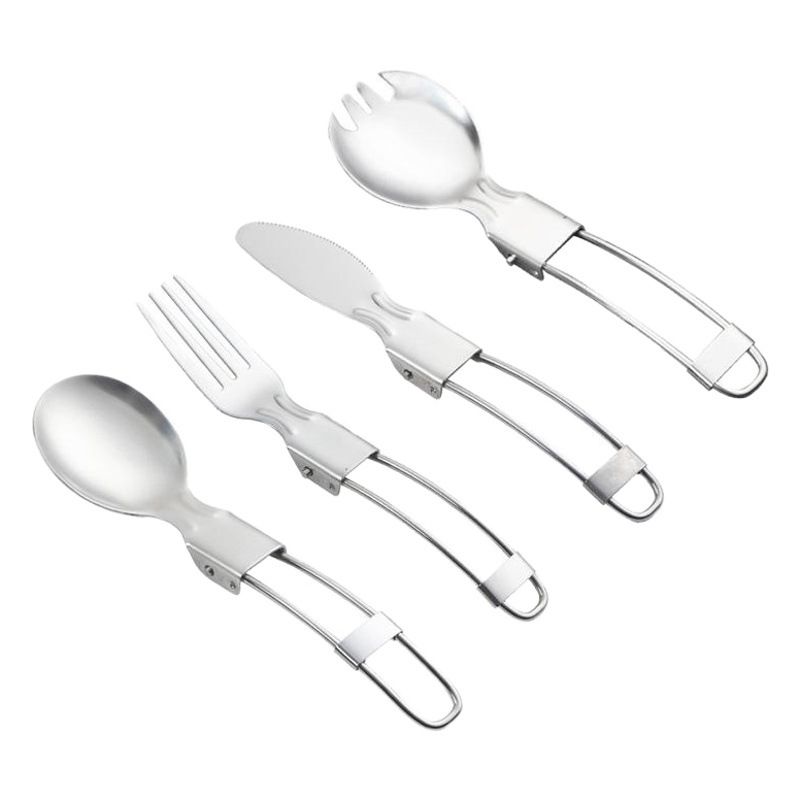 Silver island Folding Stainless Steel Cutlery Set Folding spoon view 2