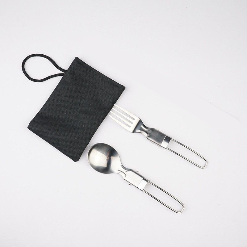 Silver island Folding Stainless Steel Cutlery Set Folding spoon