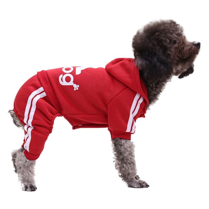 Shine Pet Dog Cat Clothes Sweatshirt four-legged adog sweater gray L (back view 2