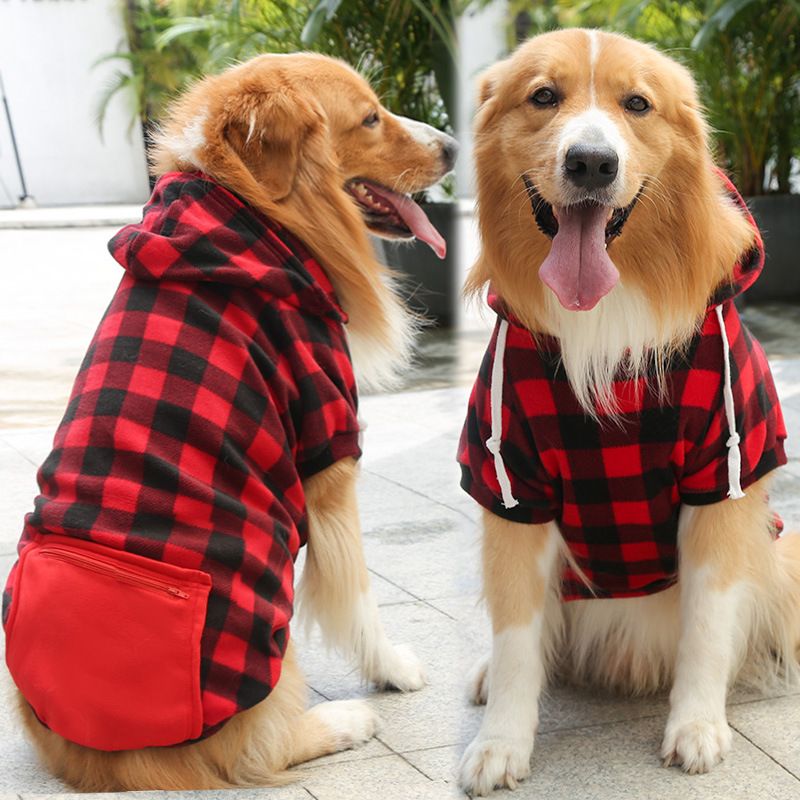 Shine Pet Clothing Polyester Sweatshirt Zipper Pockets Zipper pocket red and — image 1