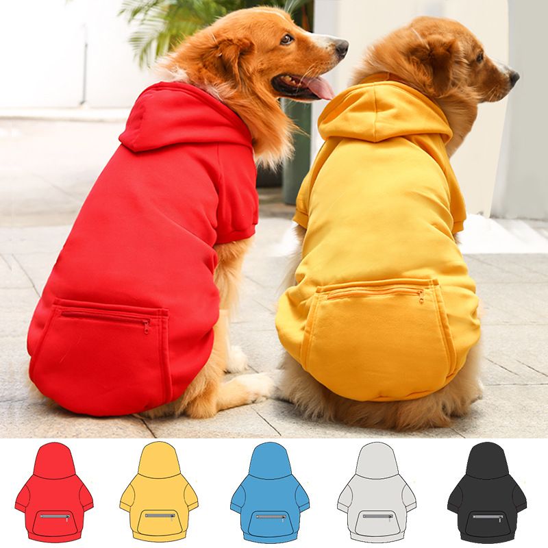 Shine Pet Clothing Polyester Sweatshirt Zipper Pockets Zipper pocket red and view 6