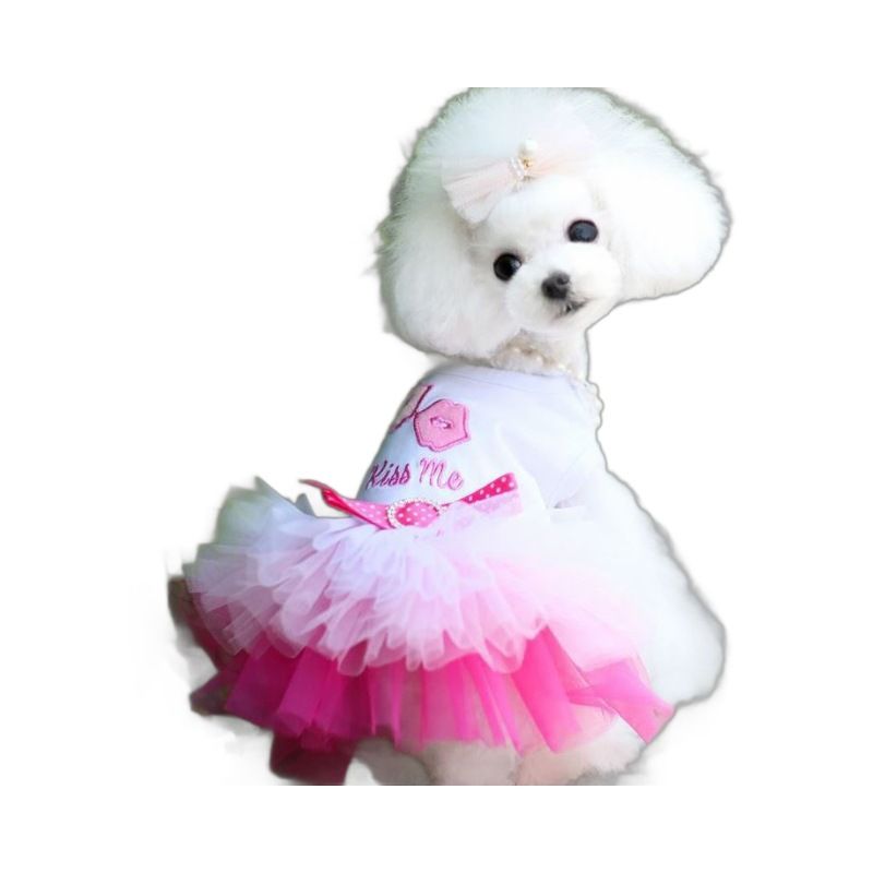 Pet Dress Shine Cotton Lip Skirt Lip skirt blue XS (bust 30CM recommended view 7