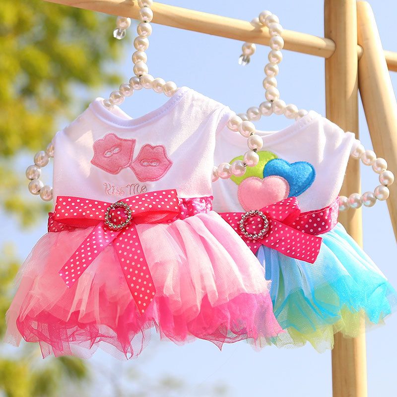Pet Dress Shine Cotton Lip Skirt Lip Skirt pink L (bust 45CM recommended view 3