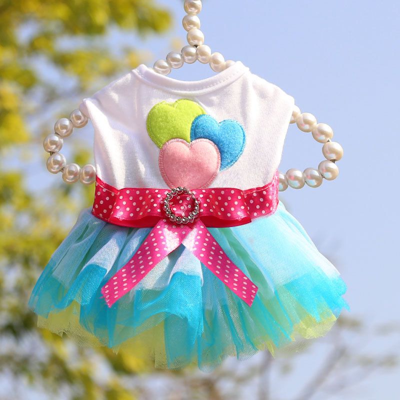 Pet Dress Shine Cotton Lip Skirt Lip skirt blue M (bust 40CM recommended — image 1