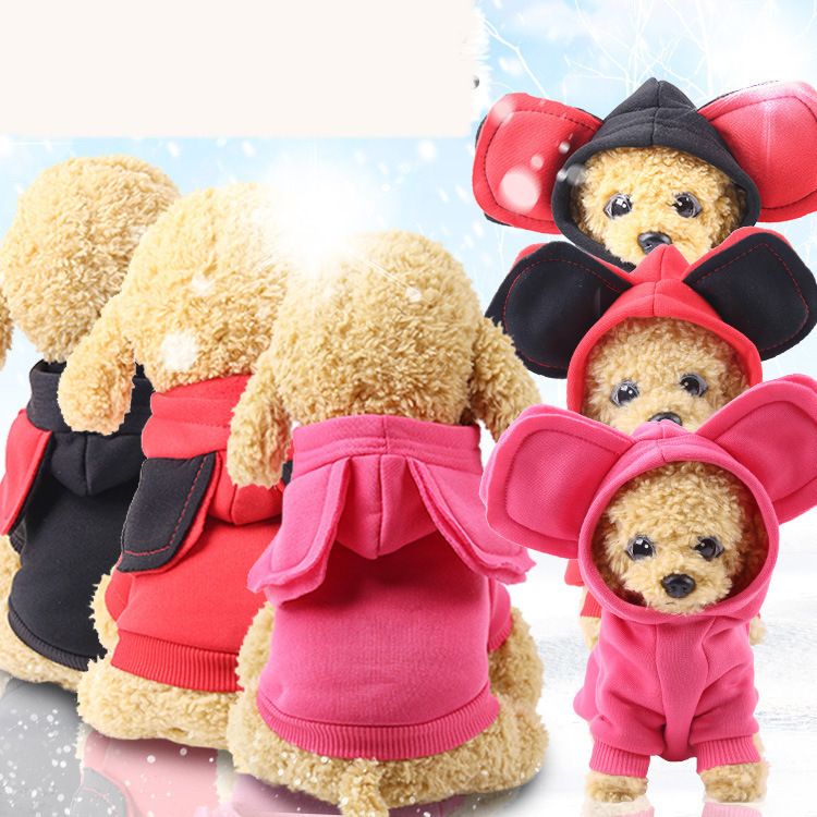Shine Cartoon Cat Sweatshirt Pet Clothing Japanese big ears sweater rose red S view 2