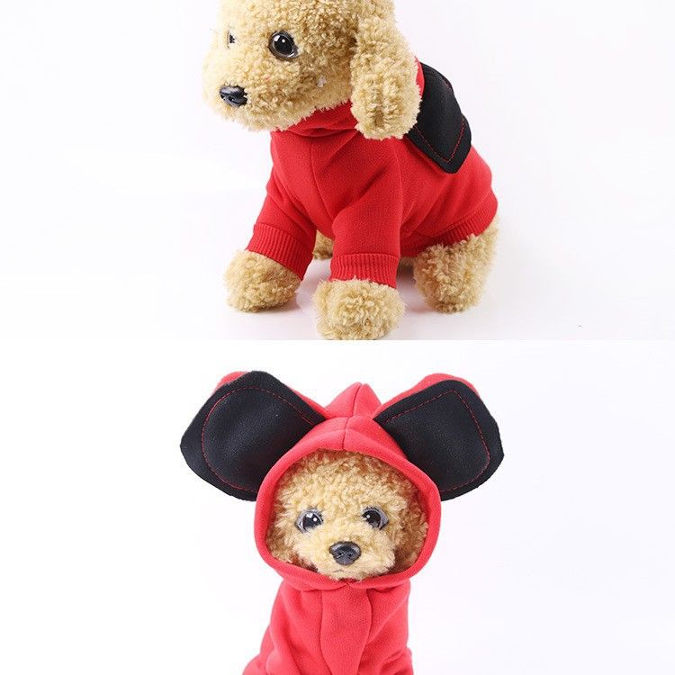 Shine Cartoon Cat Sweatshirt Pet Clothing Japanese big ears sweater rose red view 4