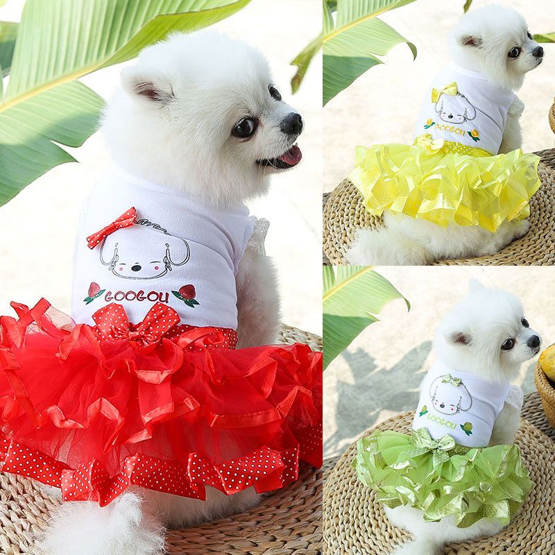 Shine Pet Fruit Dress Cotton Fruit tutu green S (bust 35CM recommended weight view 2