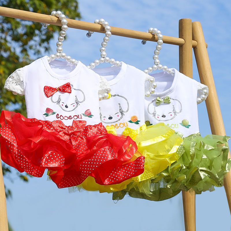 Shine Pet Fruit Dress Cotton Fruit tutu green S (bust 35CM recommended weight view 3