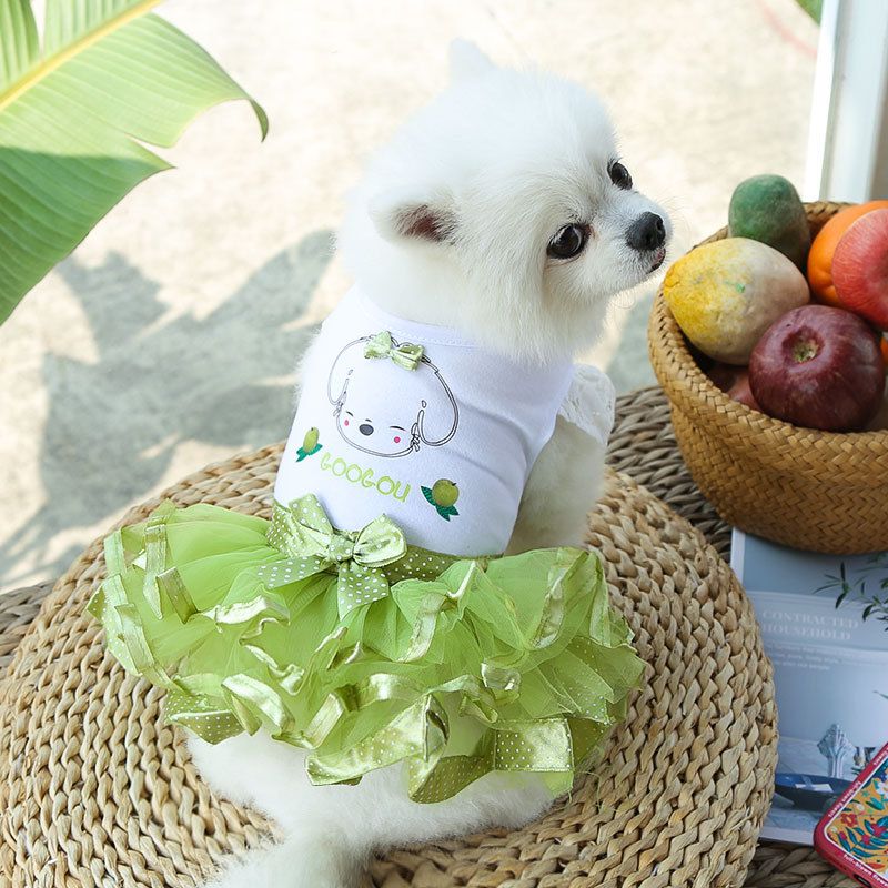 Shine Pet Fruit Dress Cotton Fruit tutu green S (bust 35CM recommended weight view 6
