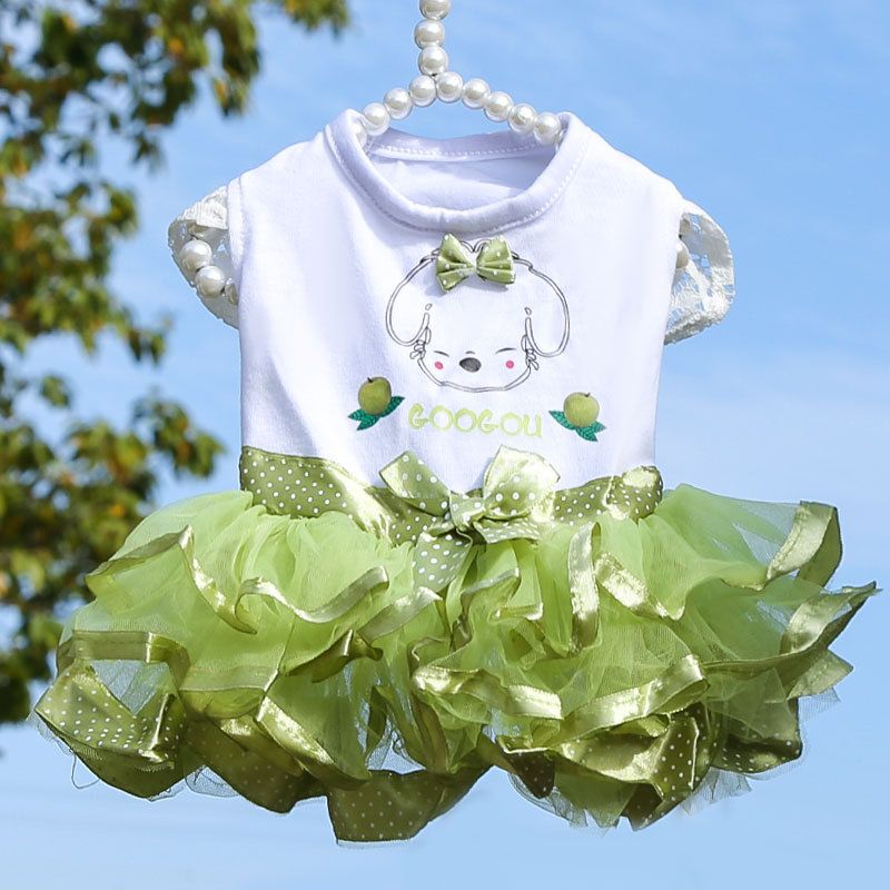 Shine Pet Fruit Dress Cotton Fruit tutu green L (bust 45CM recommended weight — image 1