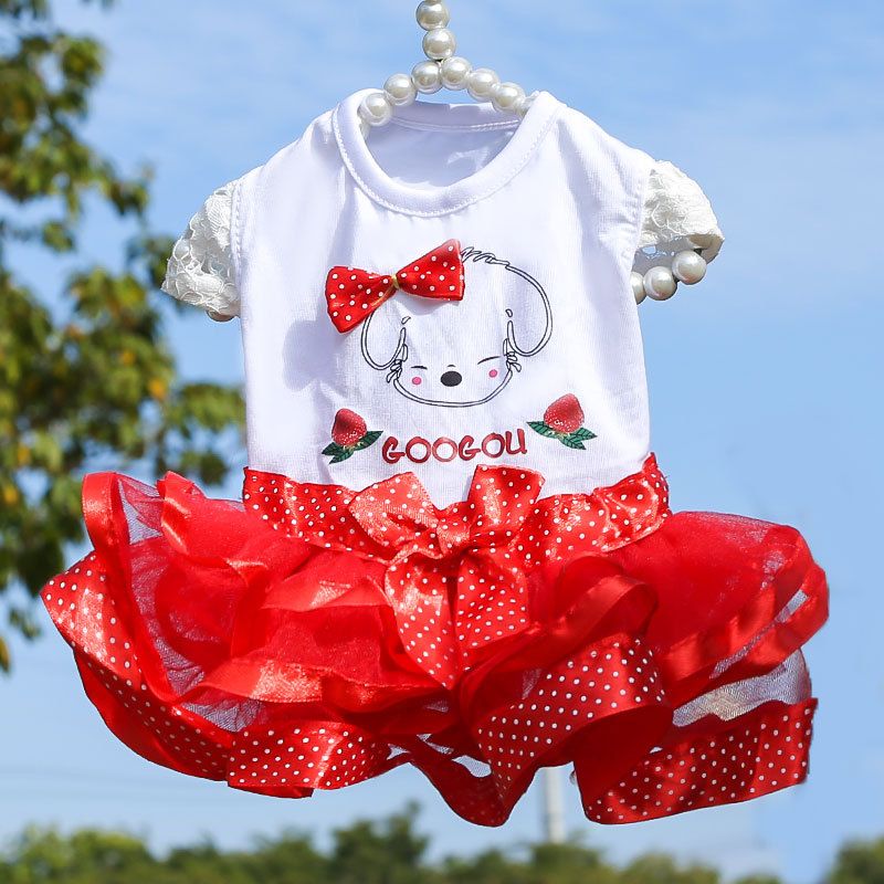 Shine Pet Fruit Dress Cotton red fruit tutu skirt XXL (bust 55CM recommended — image 1