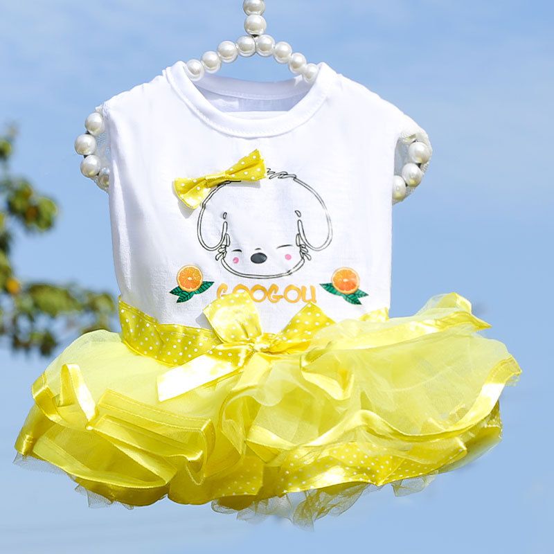 Shine Pet Fruit Dress Cotton fruit tutu yellow XXL (bust 55CM recommended — image 1