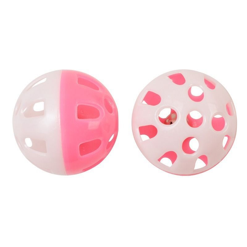 Cat Toy Plastic Bell Ball 2 Color Pink view 6