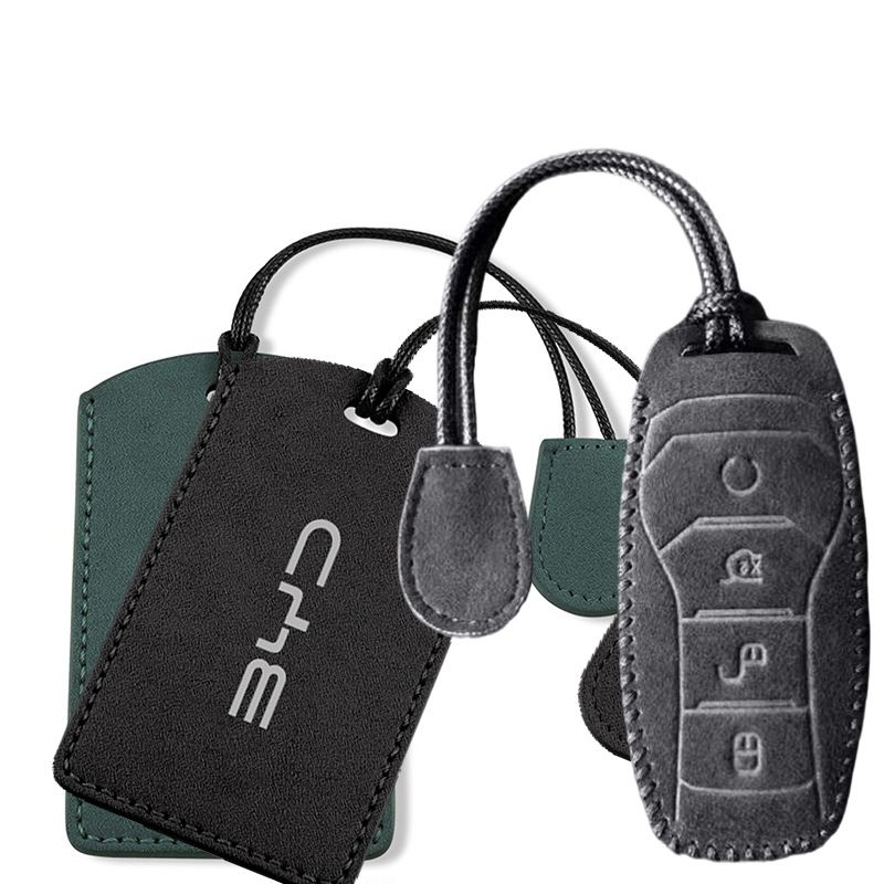 Byd Suede Leather Key Cover Han Dolphin Seagull Seal G single set with rope view 2