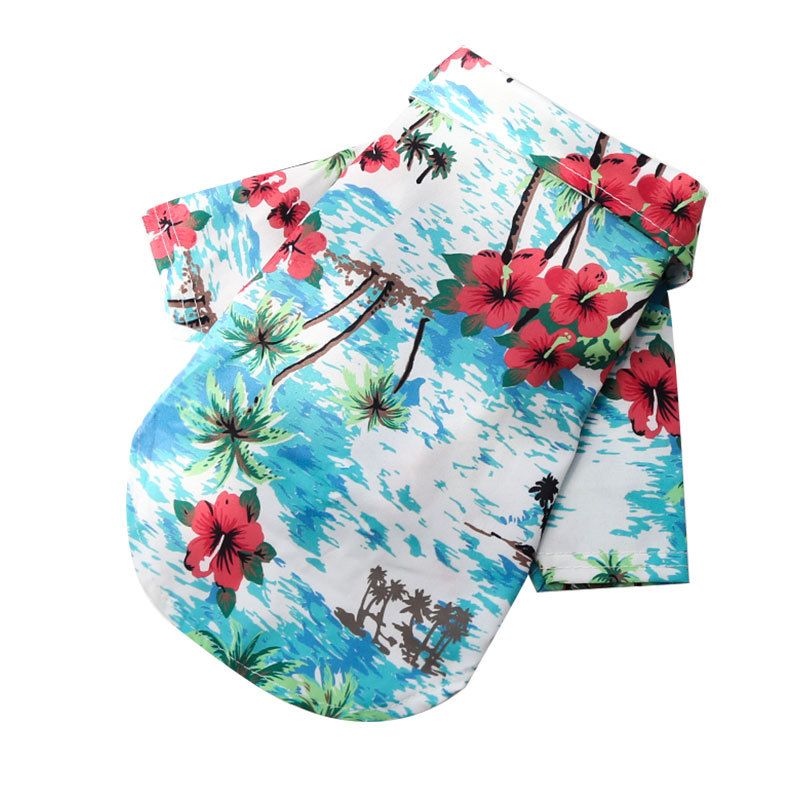 Pet Shirt Shine Polyester Small Medium Shirt Island Wind Lake Blue L (bust — image 1
